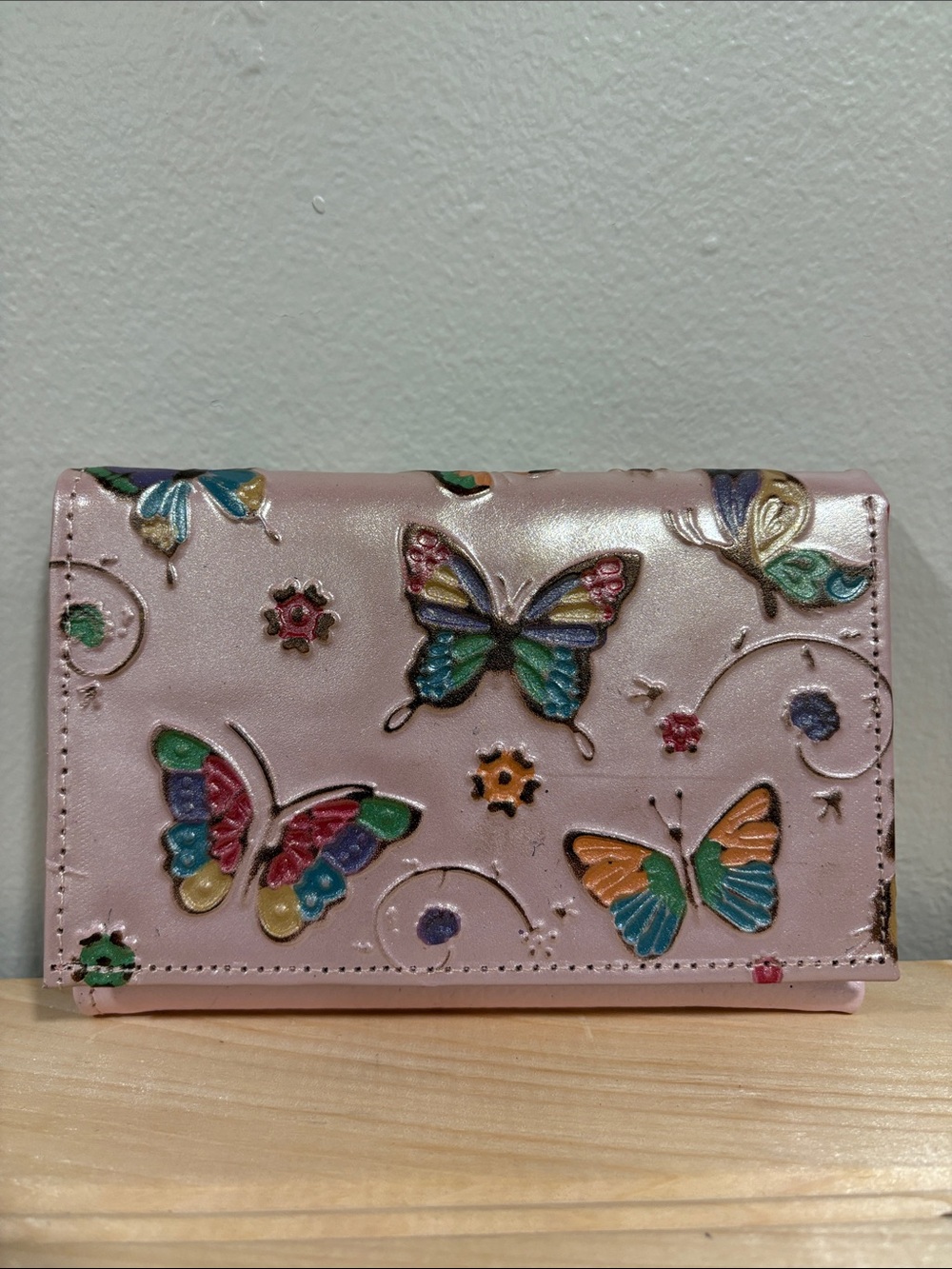 Pastel Pink Butterfly Detail Wallet